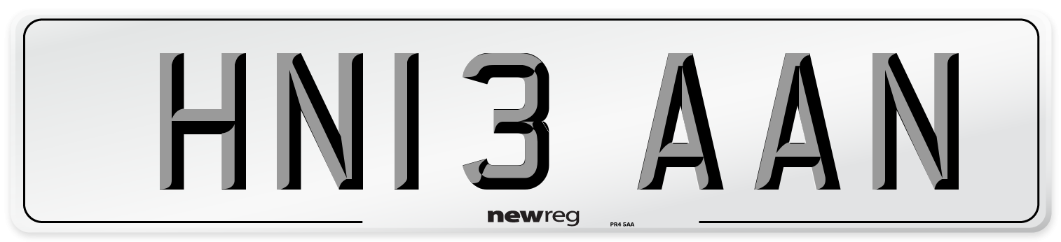 HN13 AAN Number Plate from New Reg